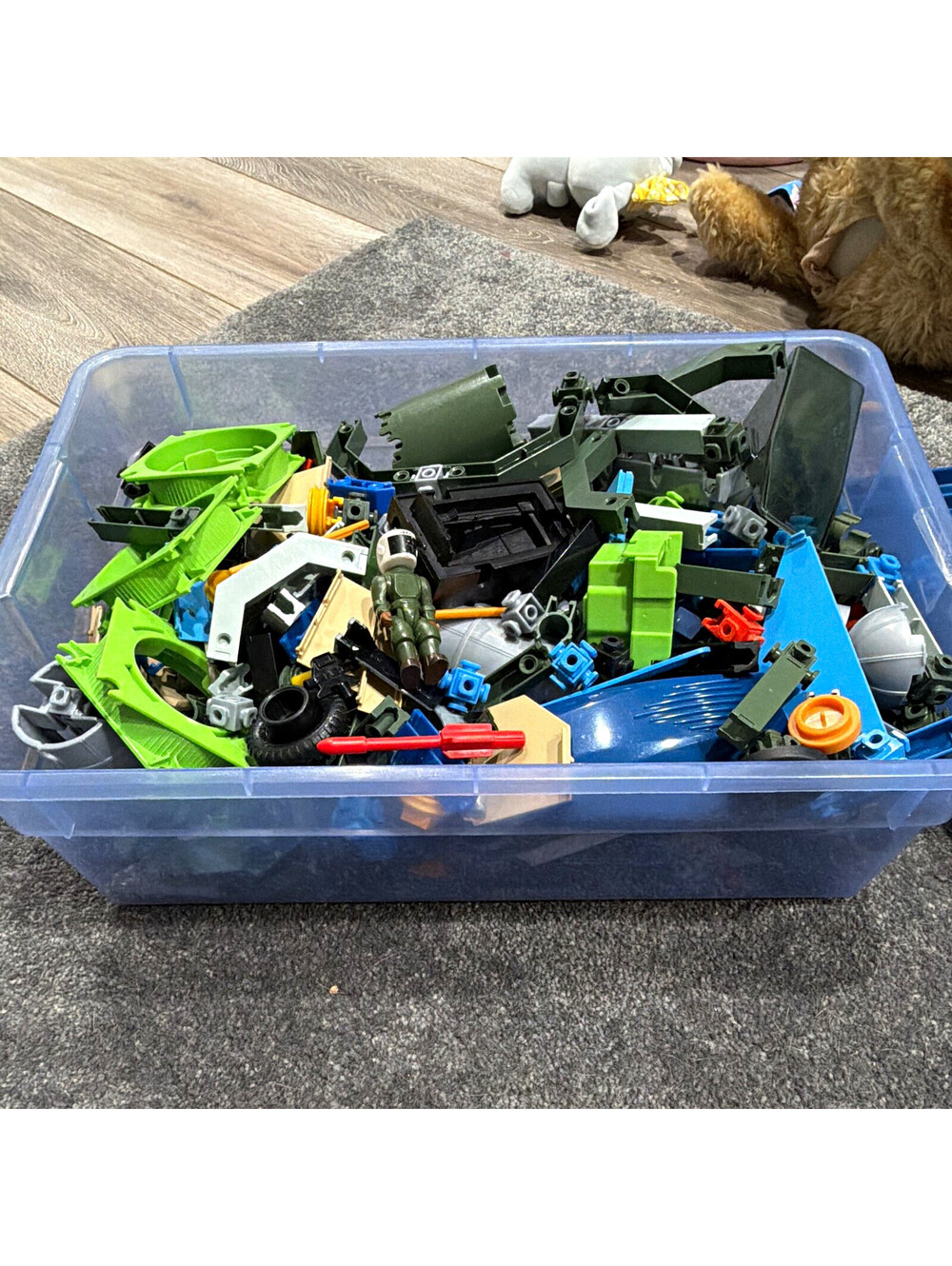 VTG 80s Tote Of Fisher Price Construx Build Pieces Assorted! 5.7LB
